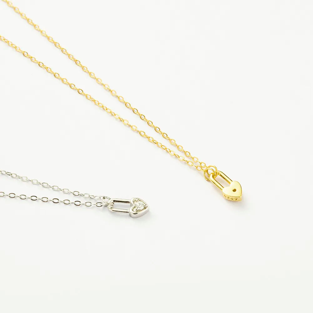 925 Silver Padlock Drop Key Choker