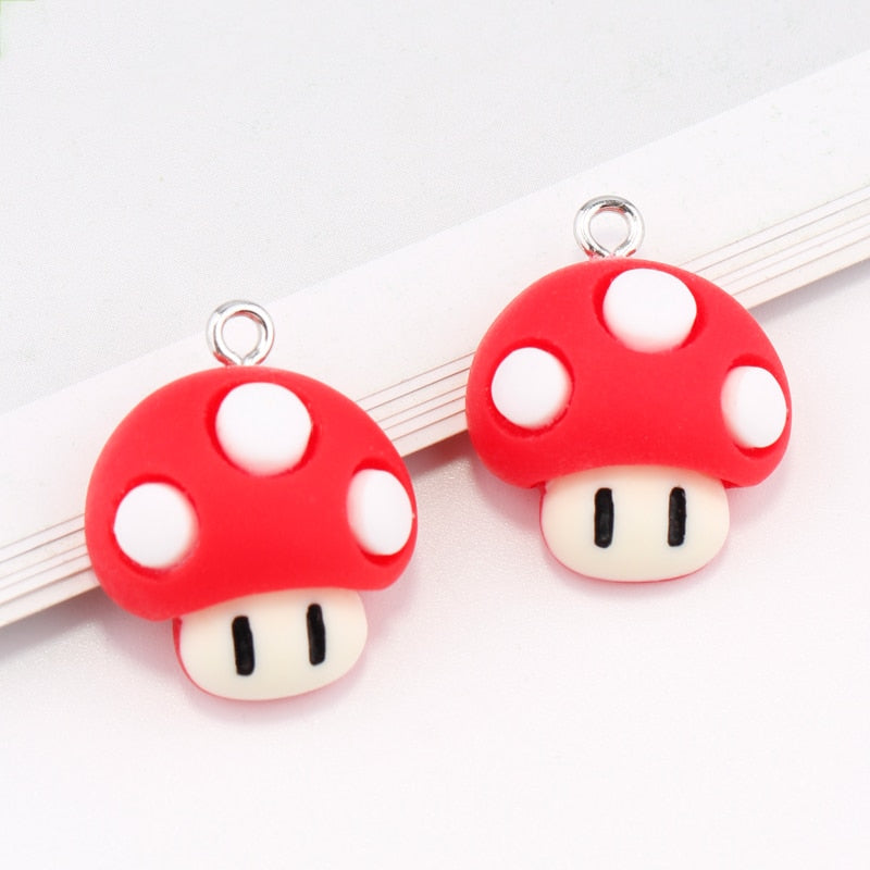 Kawaii Funny Red Mushroom Charms