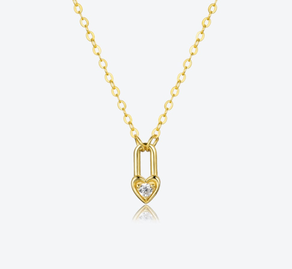 925 Silver Padlock Drop Key Choker