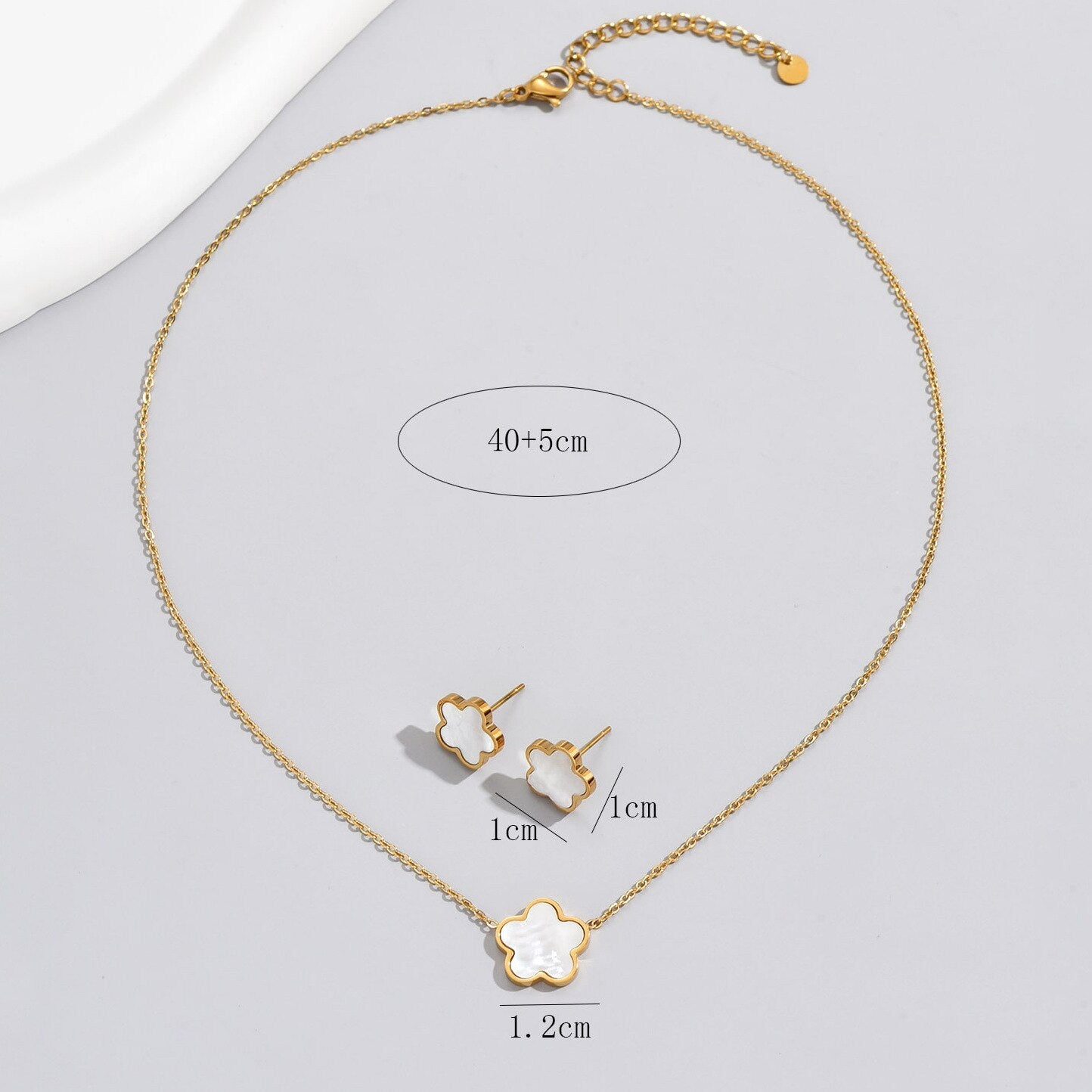 Shell, Black White Stainless Steel Jewelry Sets