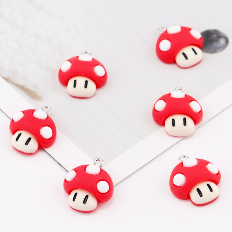 Kawaii Funny Red Mushroom Charms
