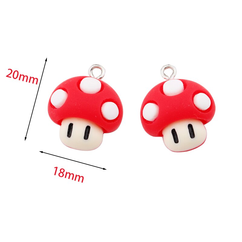 Kawaii Funny Red Mushroom Charms
