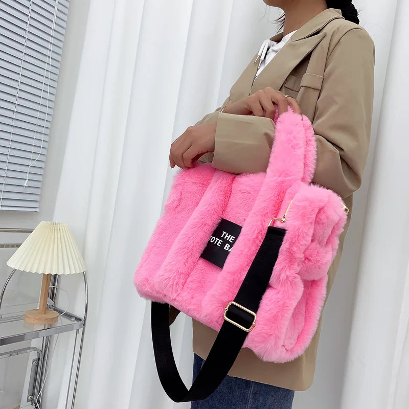 Designer Faux Fur Luxury Tote Bag