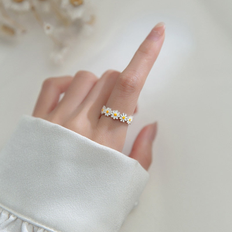 Daisy Flower Korean Style Rings