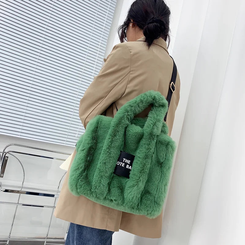 Designer Faux Fur Luxury Tote Bag