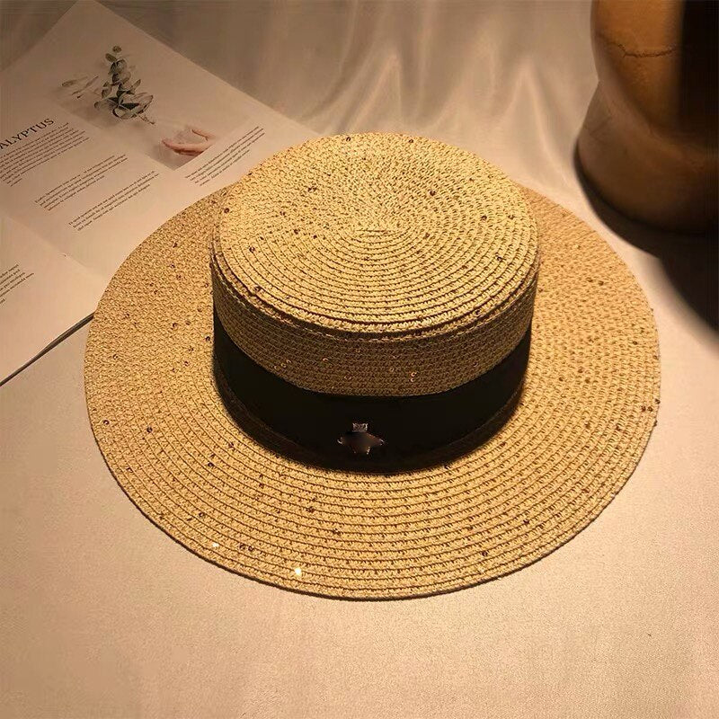 Straw - Retro Gold Braided-Loose Hat