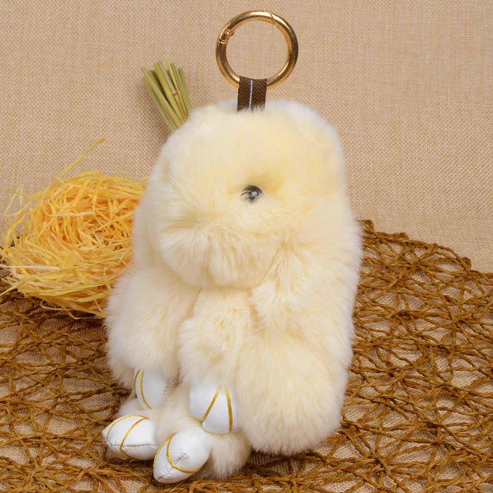 Bunny Pendant Rex Fur Keychain