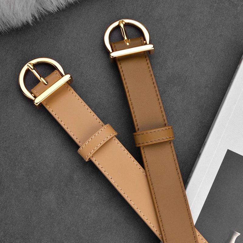 DINISITON Leather Thin Luxury Belts