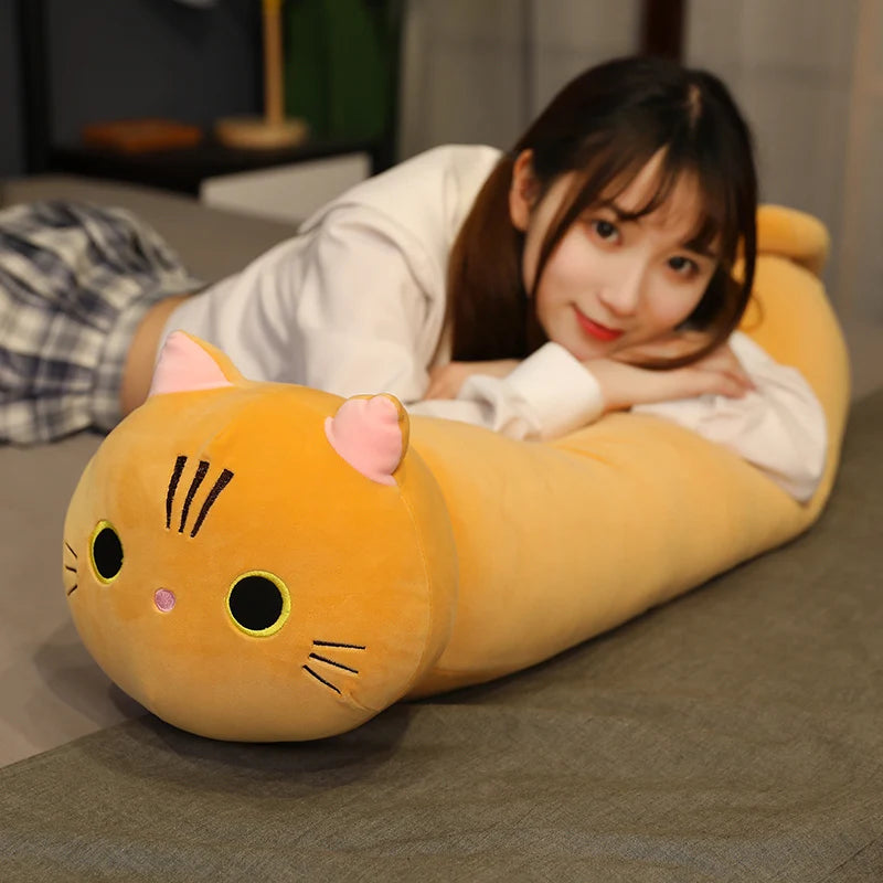 Kawaii Lying Cat Plush Soft Pillow Cute Animal