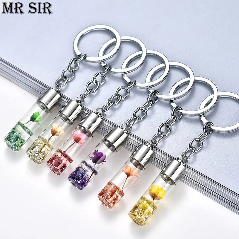 Fashion Natural Eternal Flower Keychain