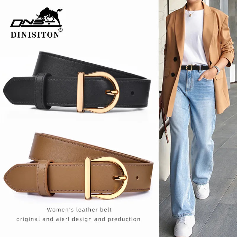 DINISITON Leather Thin Luxury Belts