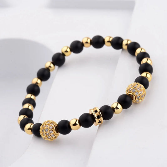 CZ Zircon Pave Copper Ball Bracelet