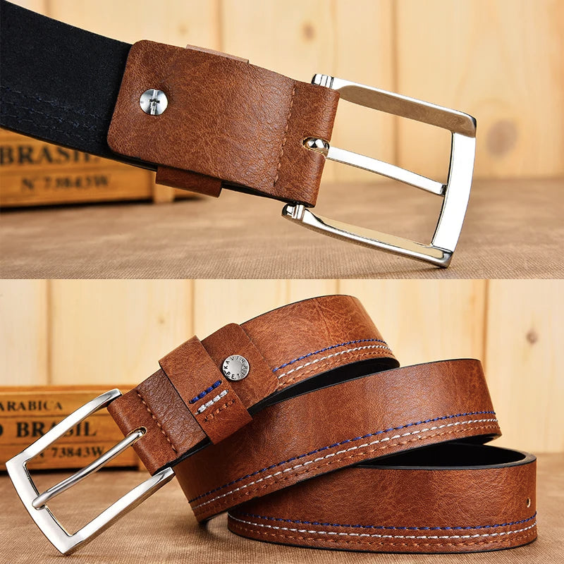 Leather Designer Leisure Belt Pin Buckle