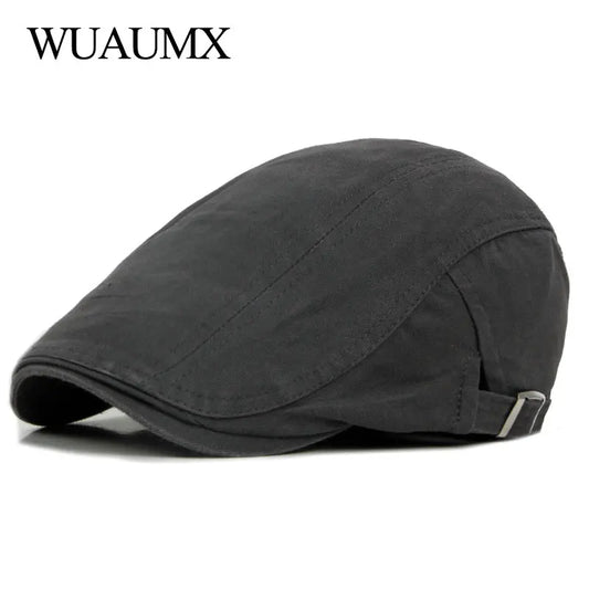 Casual Beret Solid Forward Beret Cap