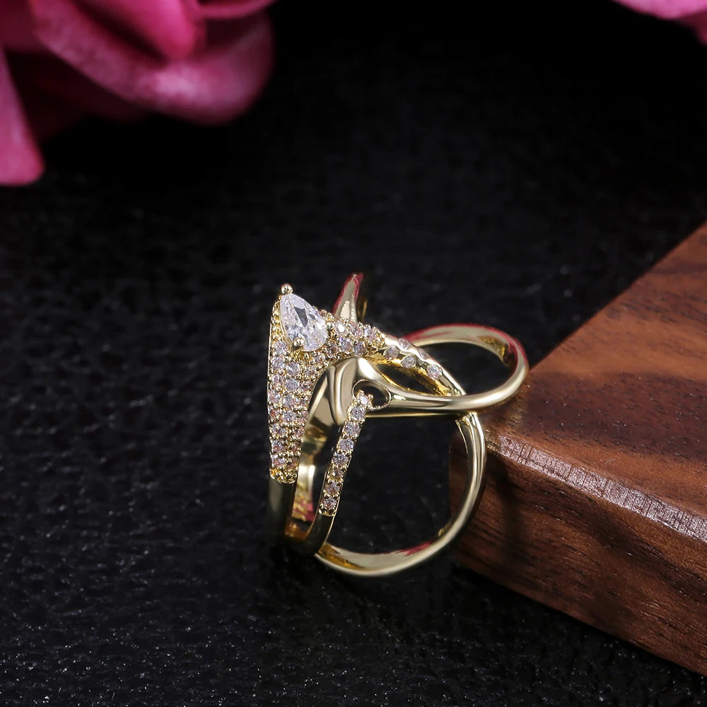 Huitan Luxury Irregular Magical Ring