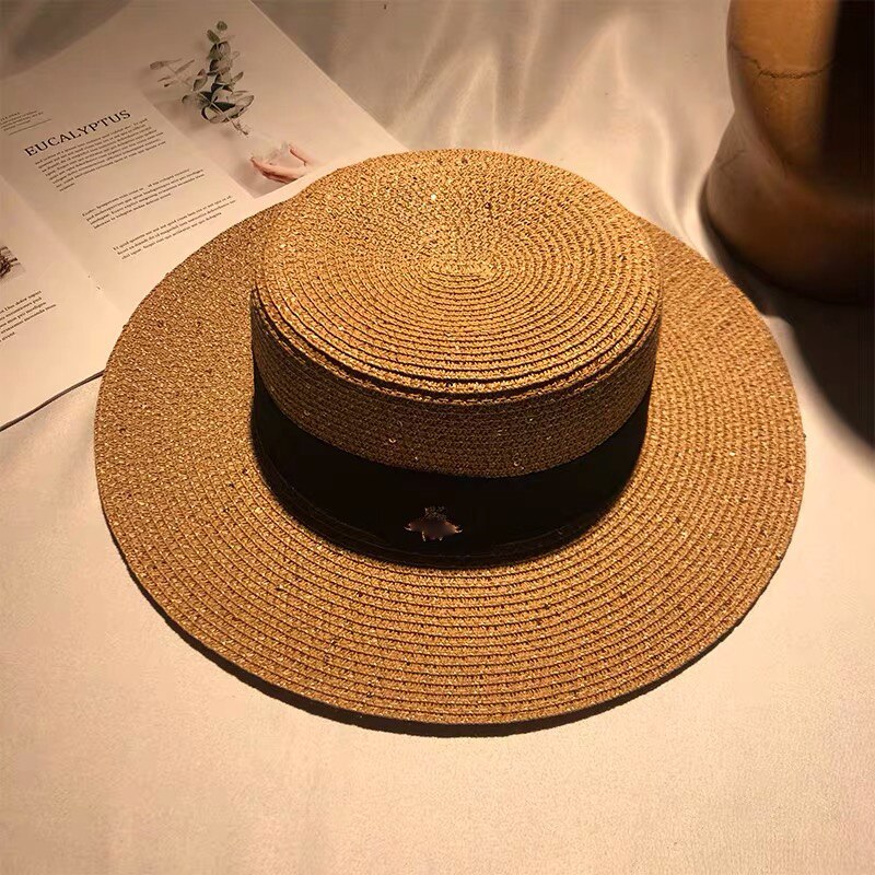 Straw - Retro Gold Braided-Loose Hat