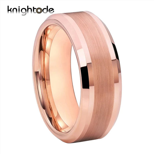 Rose Gold Color Wedding Band Tungsten