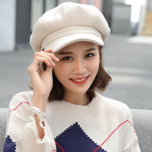 Winter Solid Plain Octagonal Hat