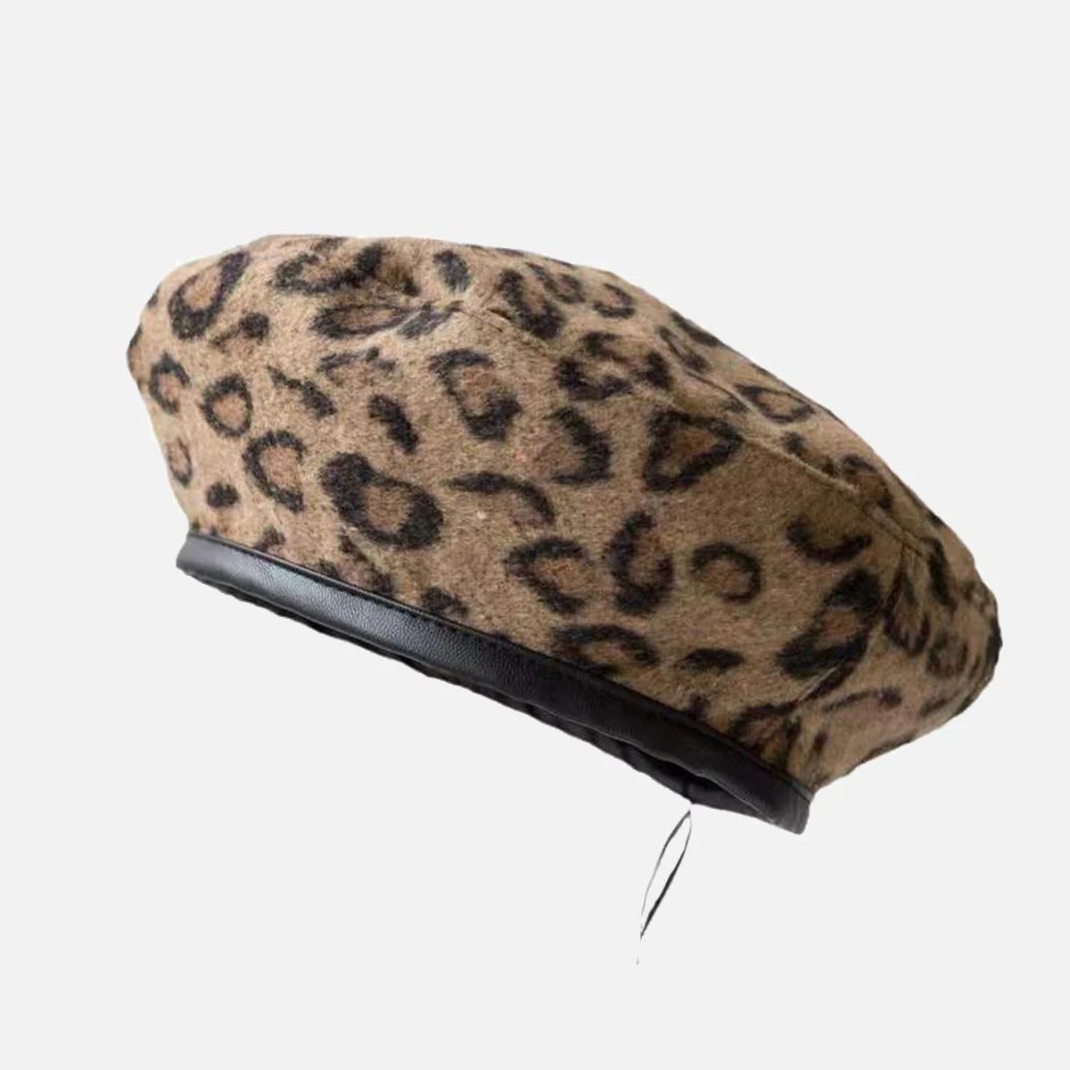 Leopard Felt Cute Beret Vintage Hat