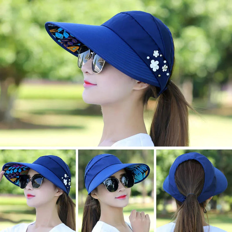 Summer Hats Foldable Visor Floppy Cap