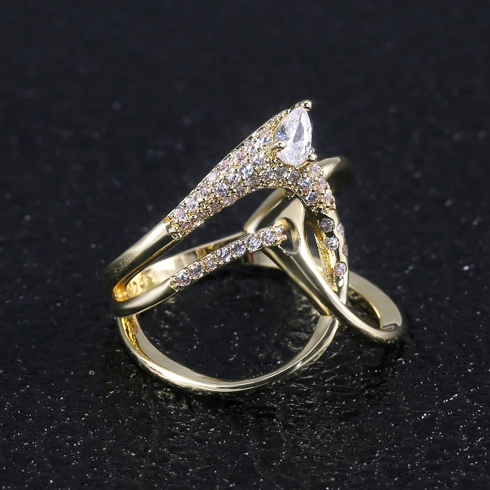 Huitan Luxury Irregular Magical Ring