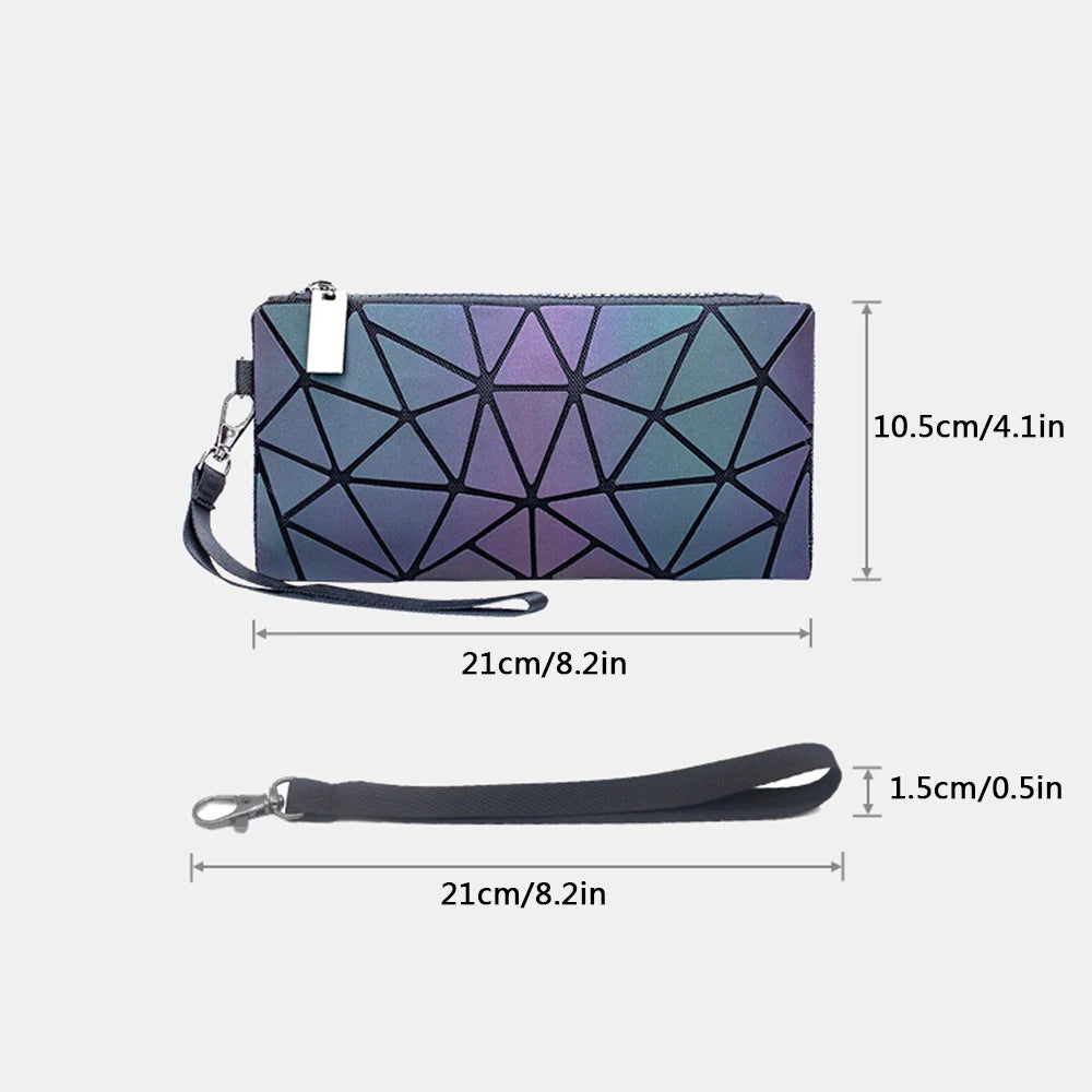 Luminous Geometric Zipper Wallet