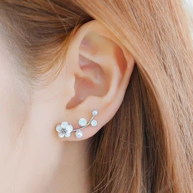 Crystal Flower Drop Earrings