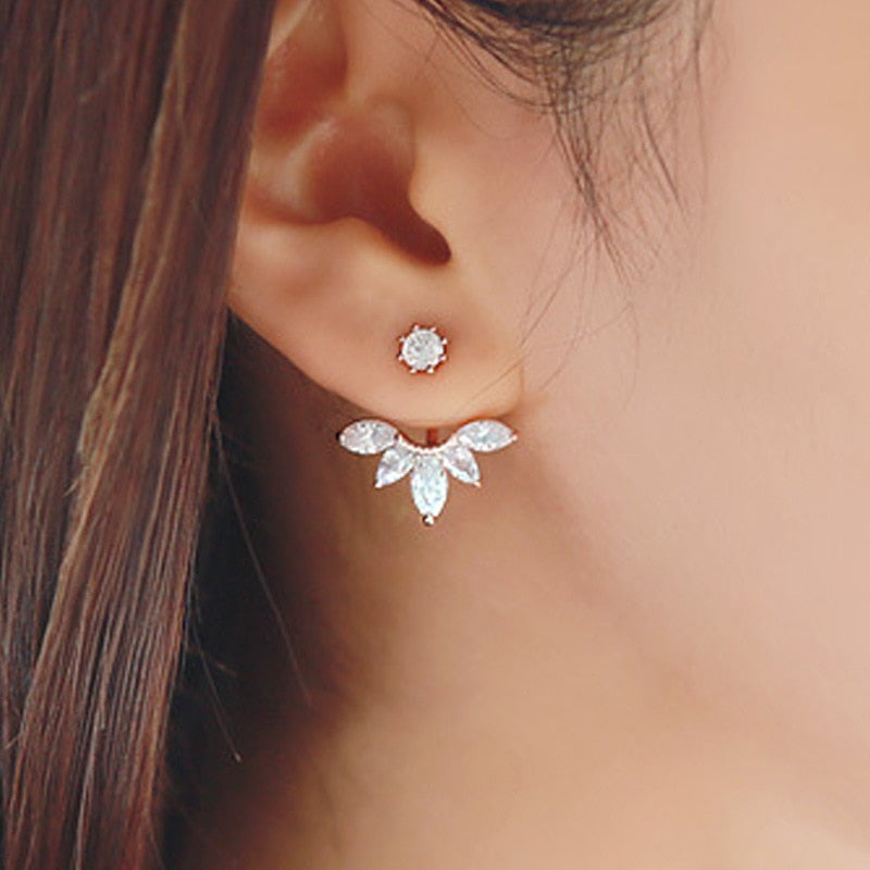 Crystal Flower Drop Earrings