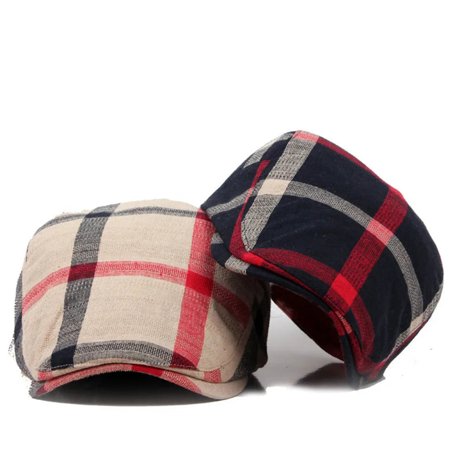 Classic Englad Style Plaid Berets Caps