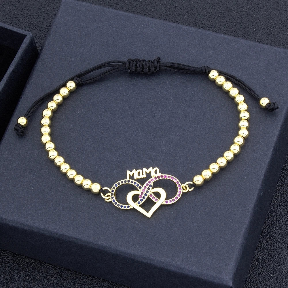 Bead Bracelet Heart Shape Adjustable