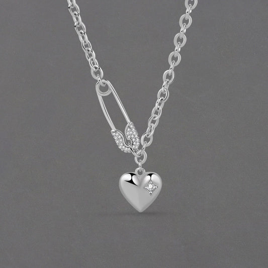 925 Silver Necklace Clip Heart