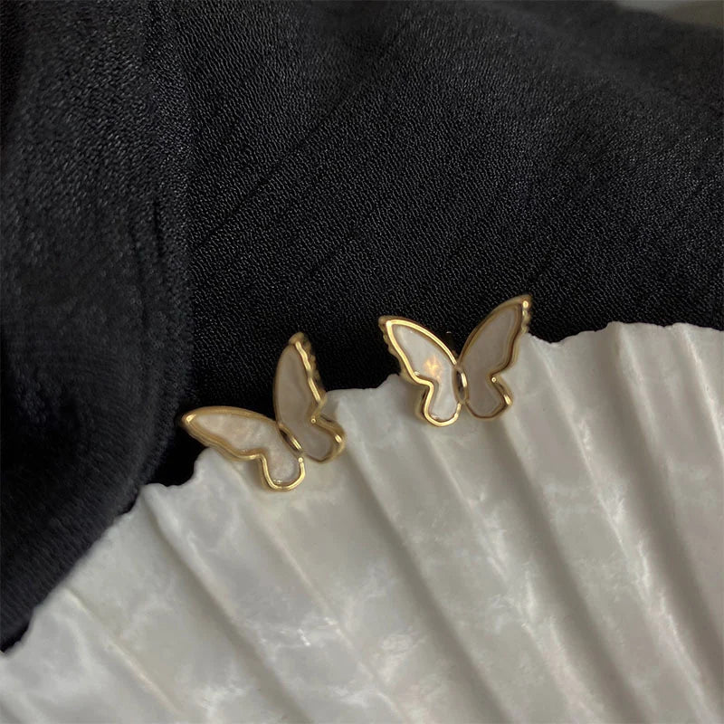 Korean Retro Acrylic Butterfly stud Earrings