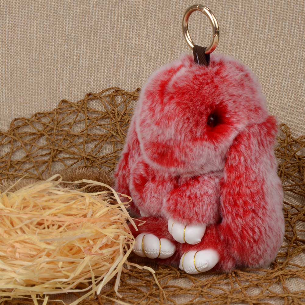 Bunny Pendant Rex Fur Keychain