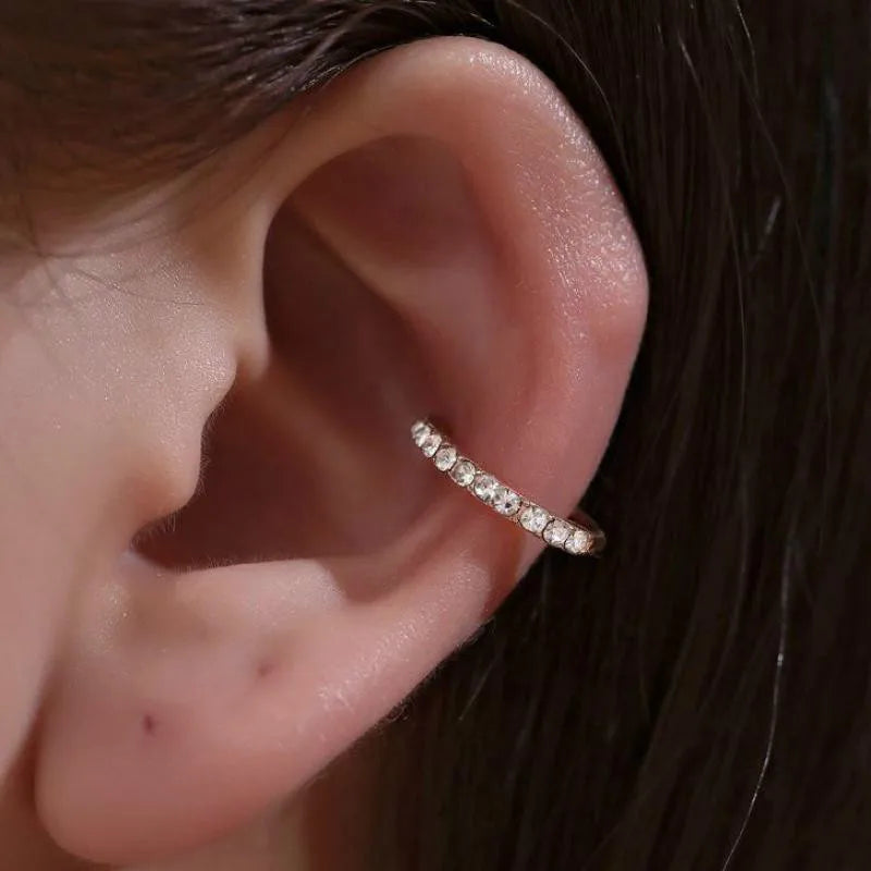 Korean Crystal CZ Clip Earrings