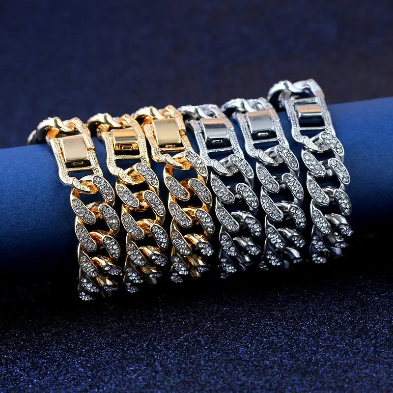 Full Rhinestone Paved Link Bracelet