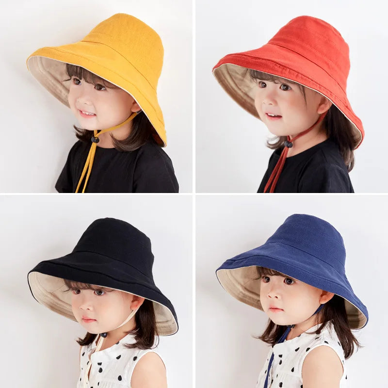 Korean Kids Bucket Hat Double Sided