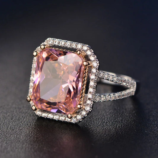 Pink Quartz 925 Sterling Silver Ring