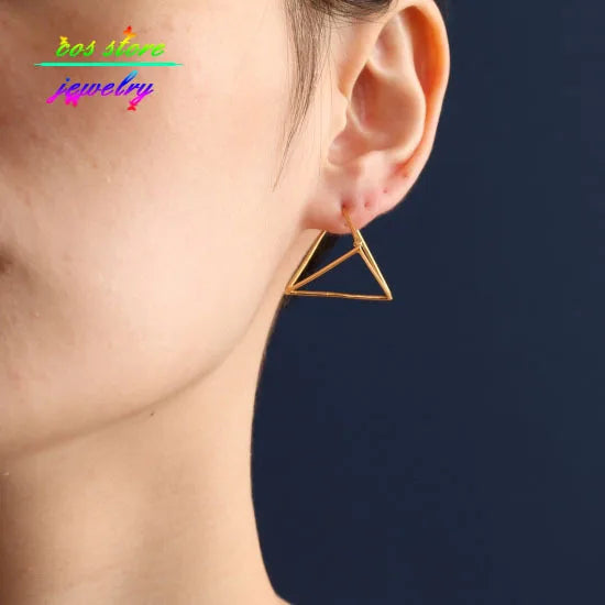 Copper Minimalist 3D Stud Earrings