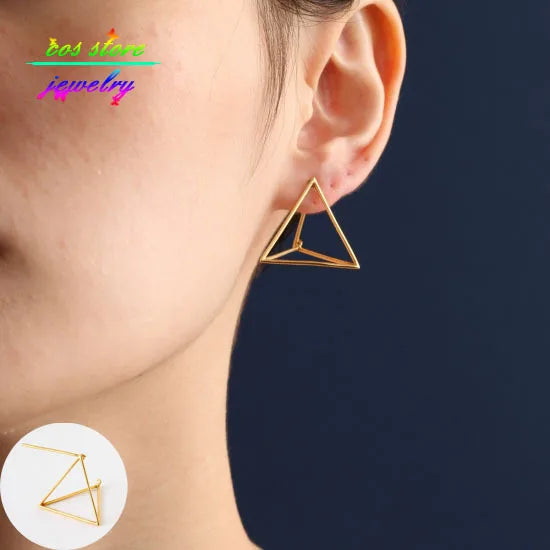 Copper Minimalist 3D Stud Earrings