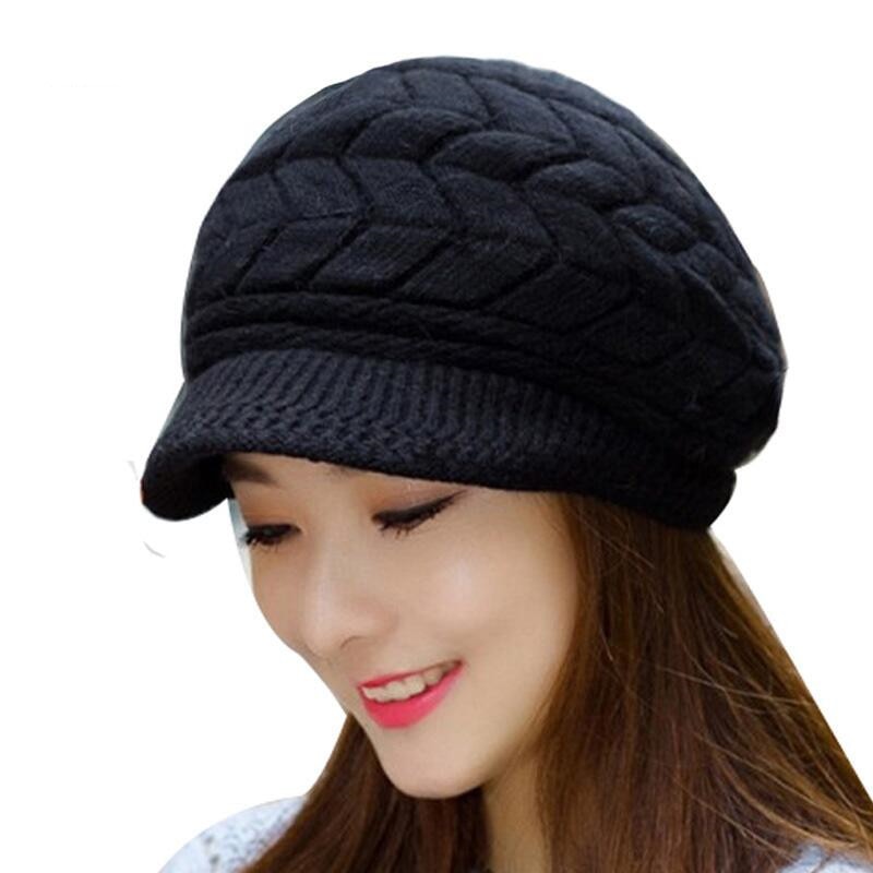 Winter Knit Bonnet Wool Beanies