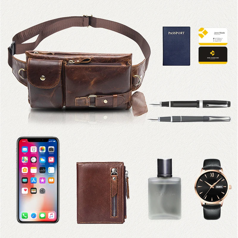 WESTAL Genuine Leather Waist Bags