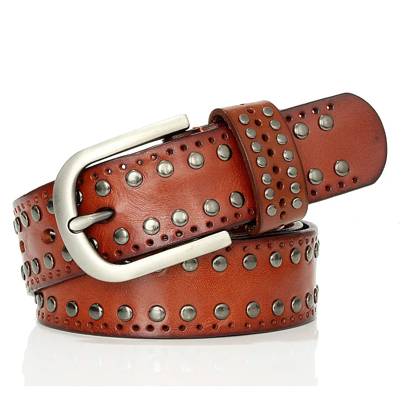 Punk  Rivet Genuine Leather Belt