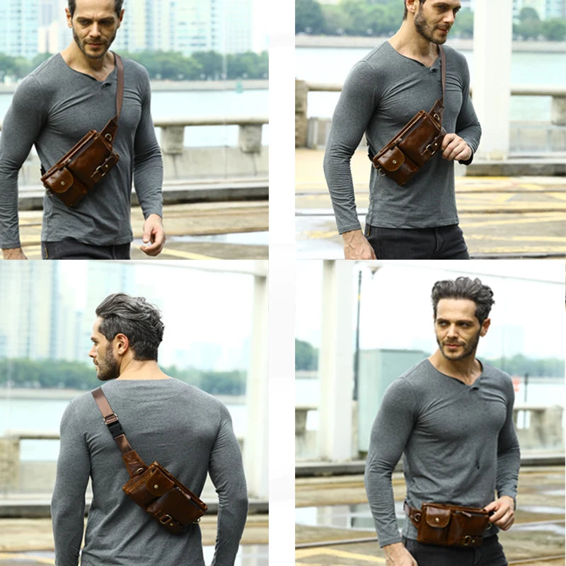 WESTAL Genuine Leather Waist Bags