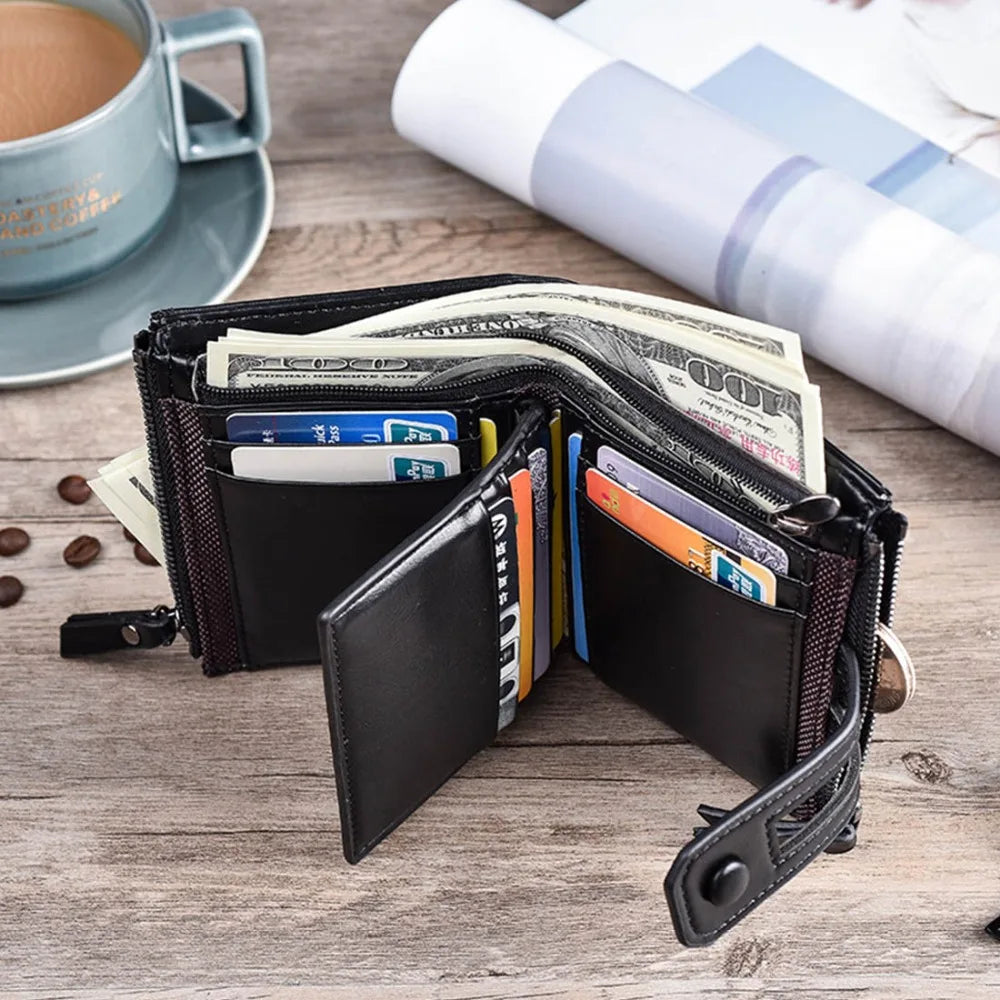 Men Wallets Short PU Leather