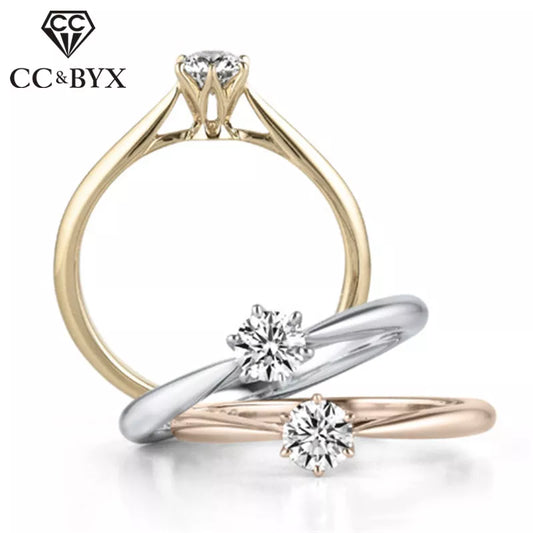 CC Simple Silver-Plated CZ Rings