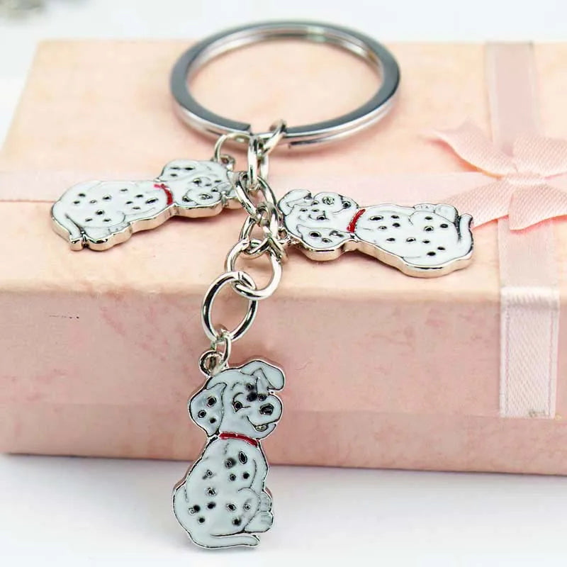 Dalmatian dog pendant key chains