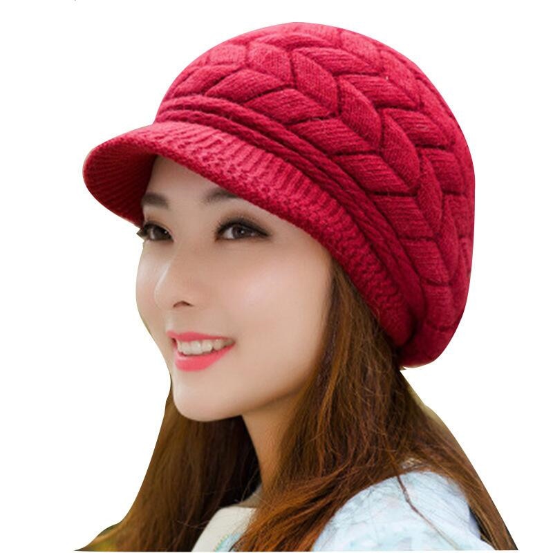 Winter Knit Bonnet Wool Beanies