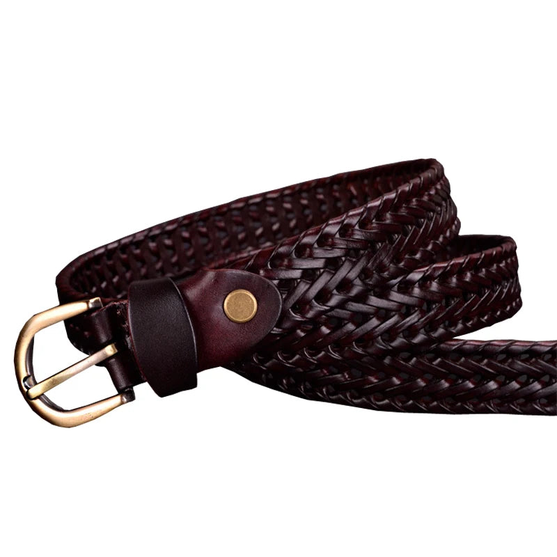 Genuine leather woman Braided belts