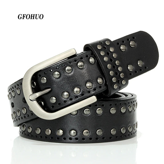 Punk  Rivet Genuine Leather Belt