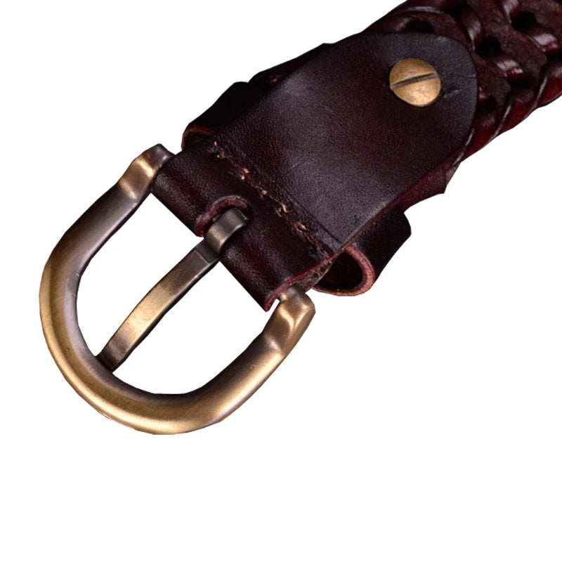 Genuine leather woman Braided belts